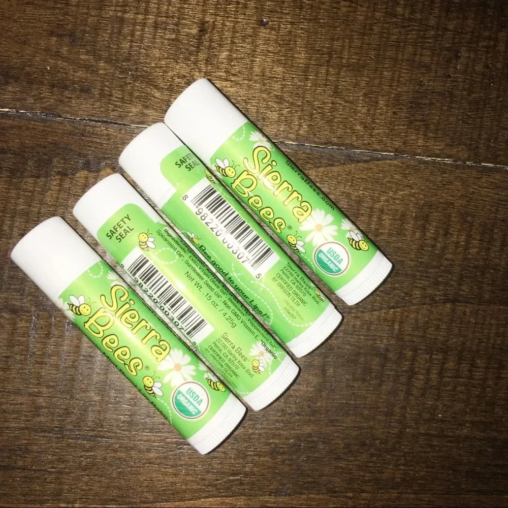 Set of 4 brand new Sierra bees organic chapstick